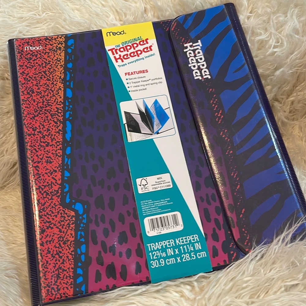 NEW NWT MEAD The Original Trapper Keeper Cheetah Print Funky 80s Vibe